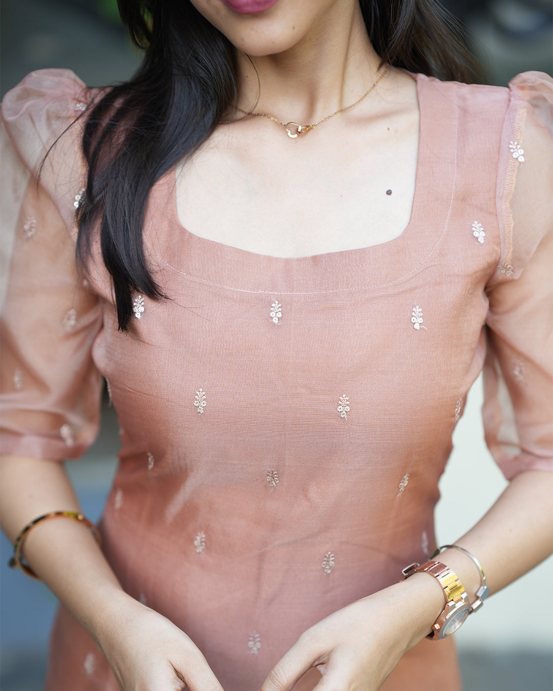 Tanya - Brown Organza