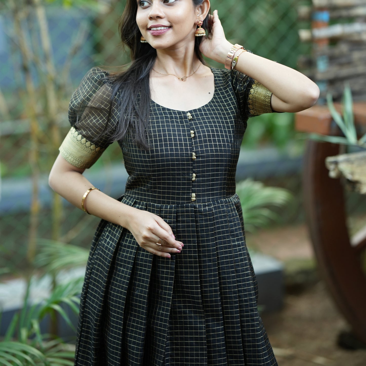 Ragini - Black checks with border