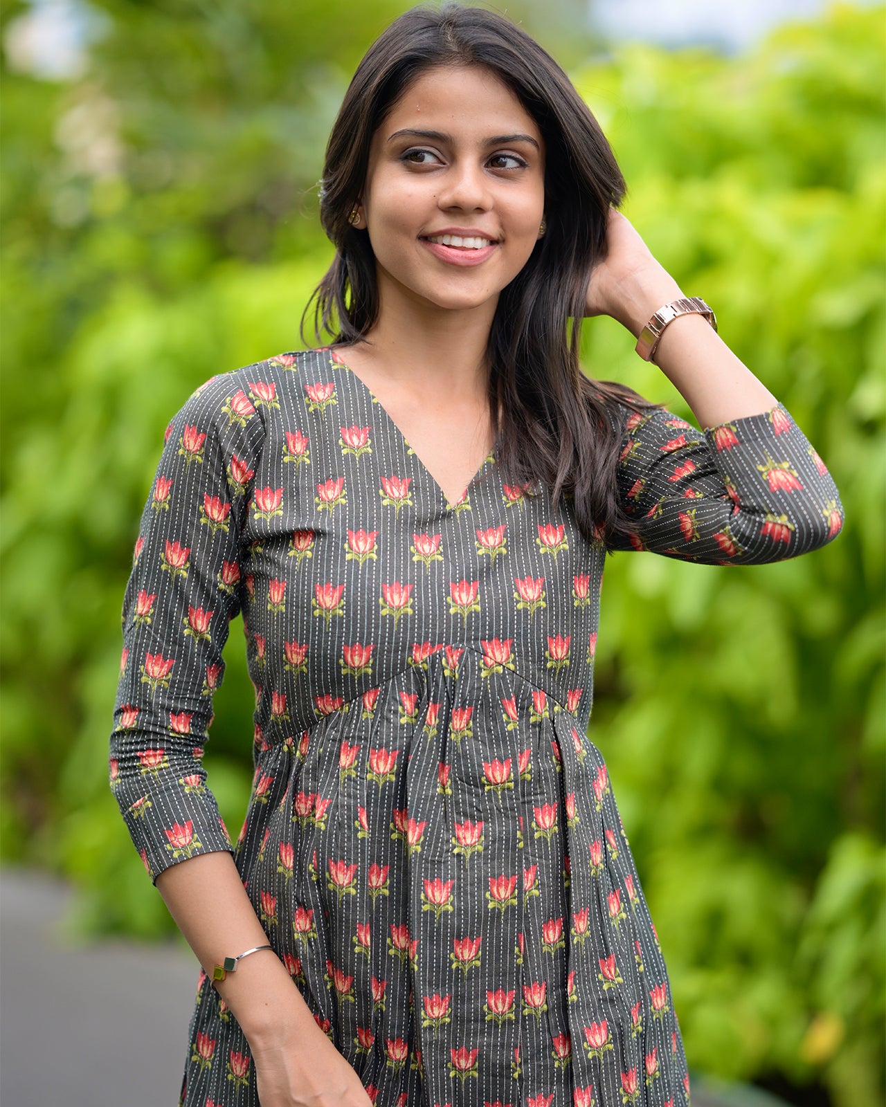 Aara - Grey Cotton Short kurti