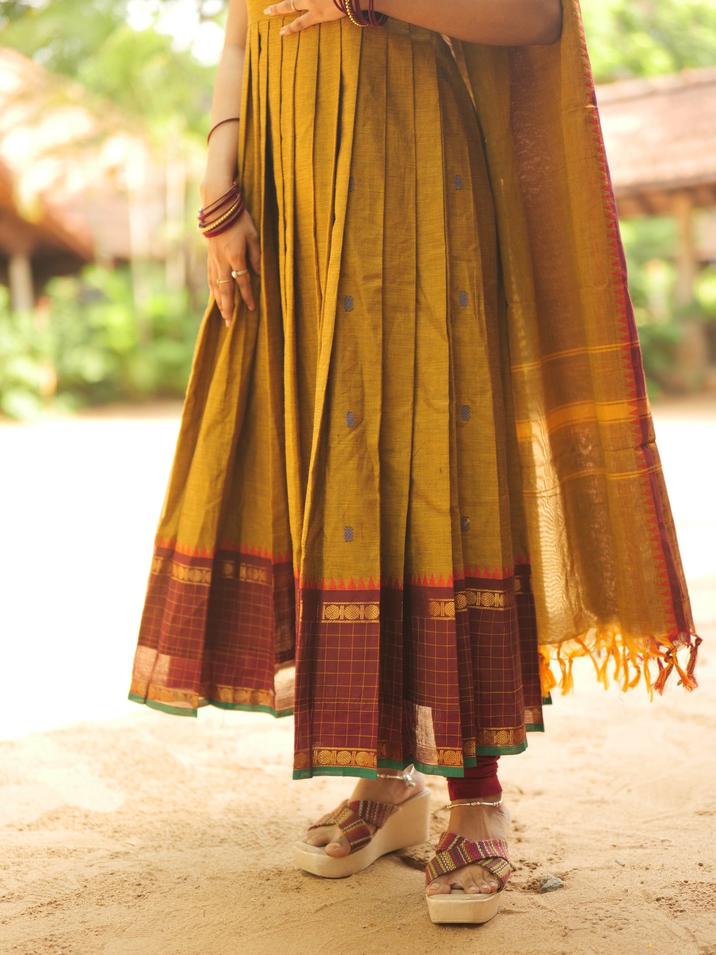 Mridula- Maroon border