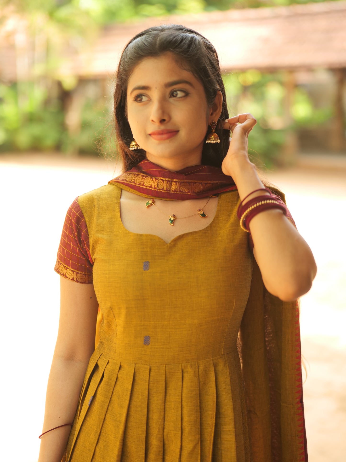 Mridula- Maroon border