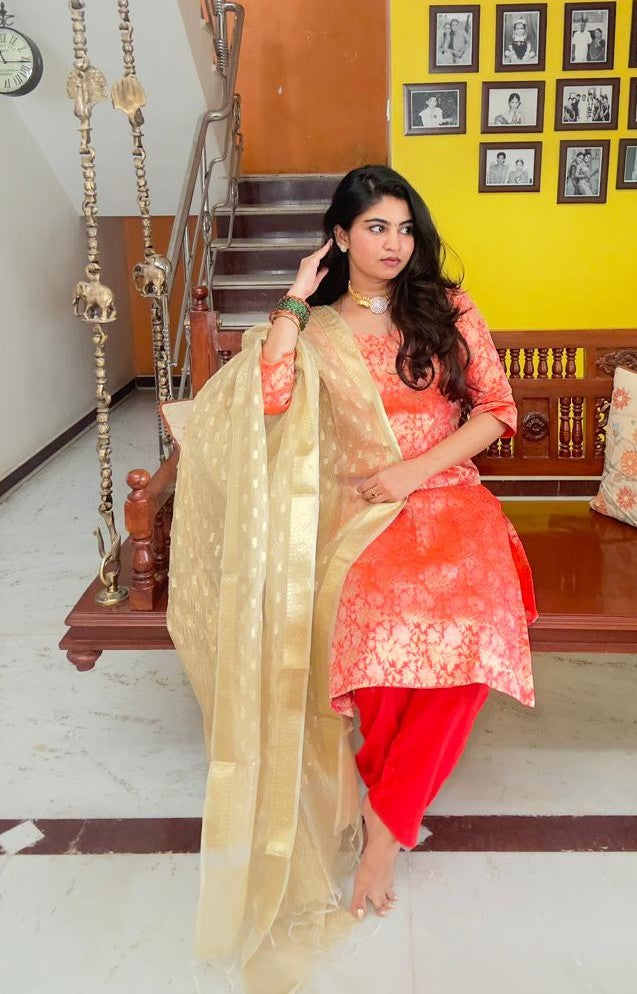 Varsha - Banarasi Brocade Raw Silk Suit Set