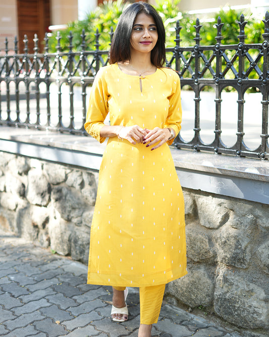 Vaanya - Yellow Tussar co-ords