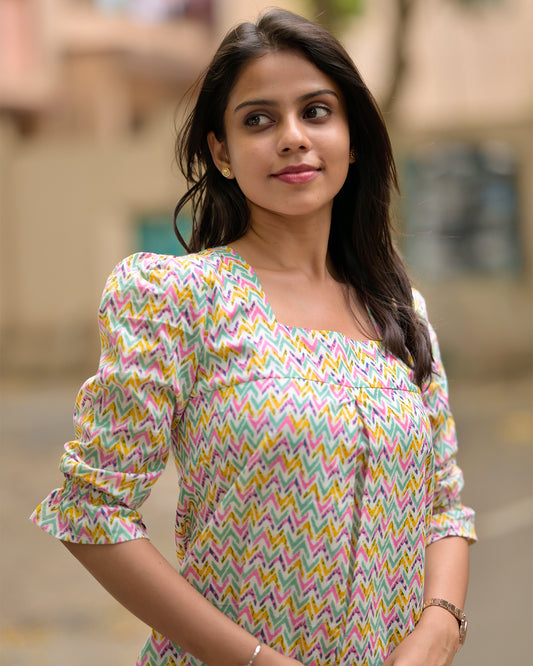 Aira - Vibrant Cotton Short Kurti