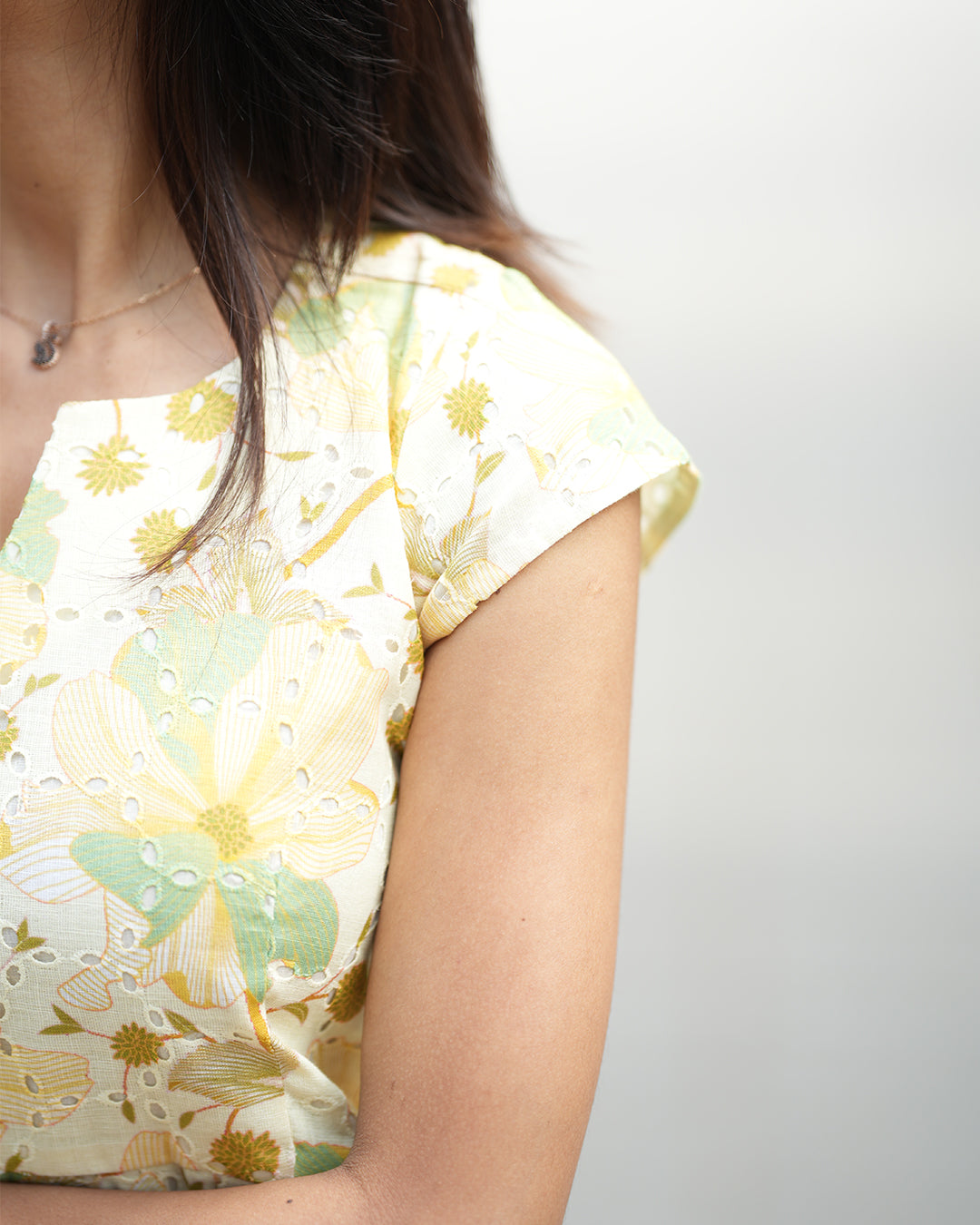 Saanvi - Warm Green Hakoba Frock