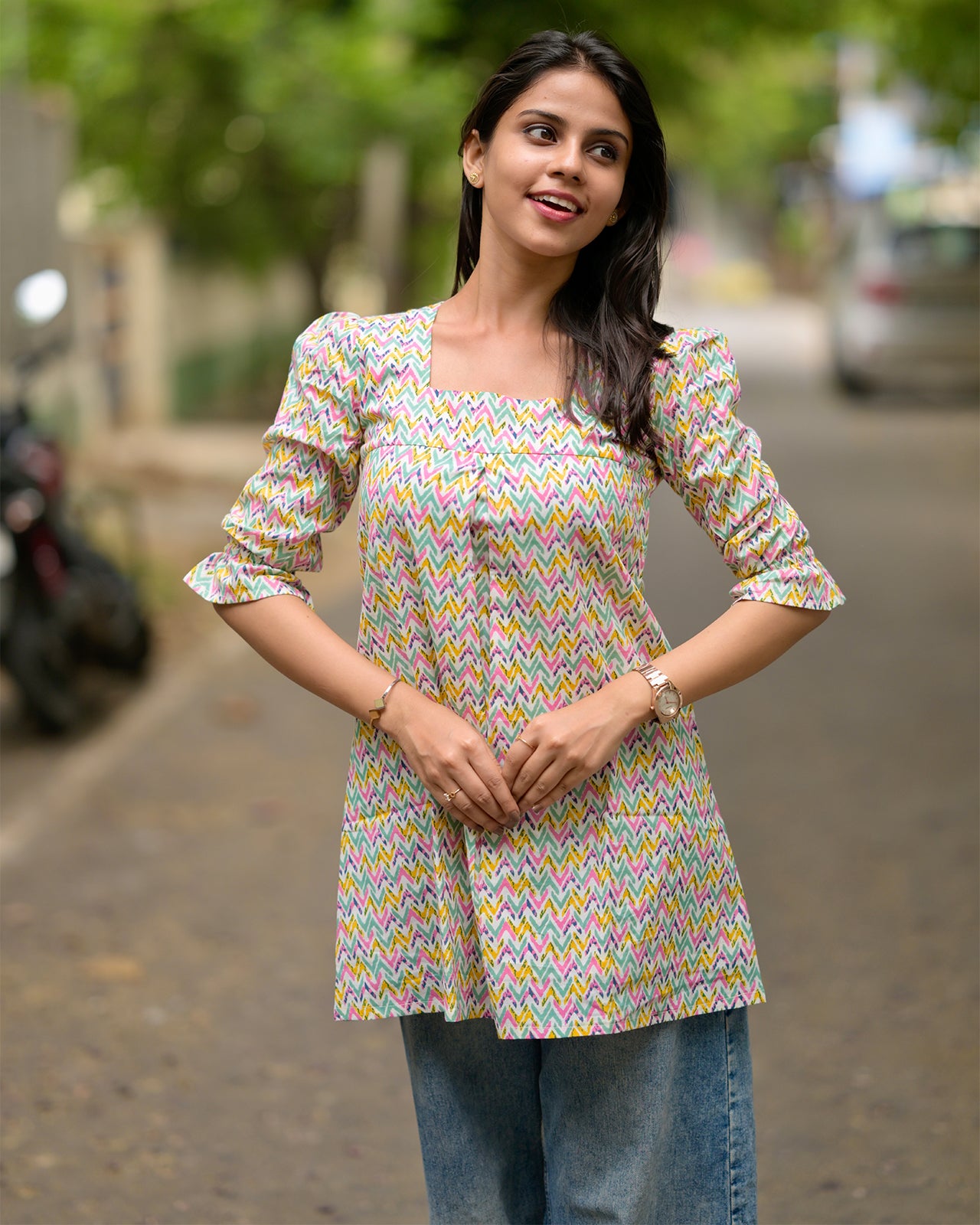 Aira - Vibrant Cotton Short Kurti