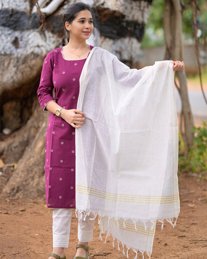 Anamika - Magenta Cotton Salwar set