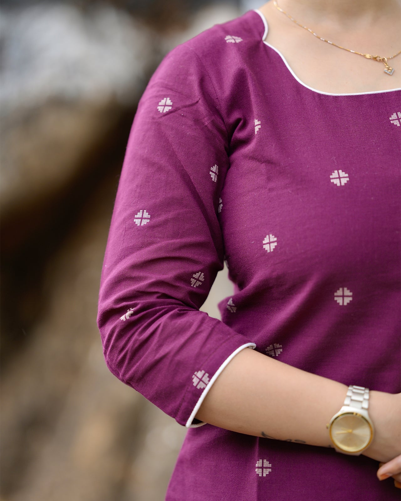 Anamika - Magenta Cotton Salwar set