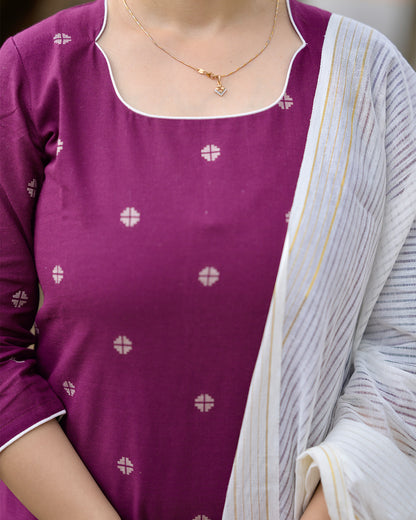 Anamika - Magenta Cotton Salwar set