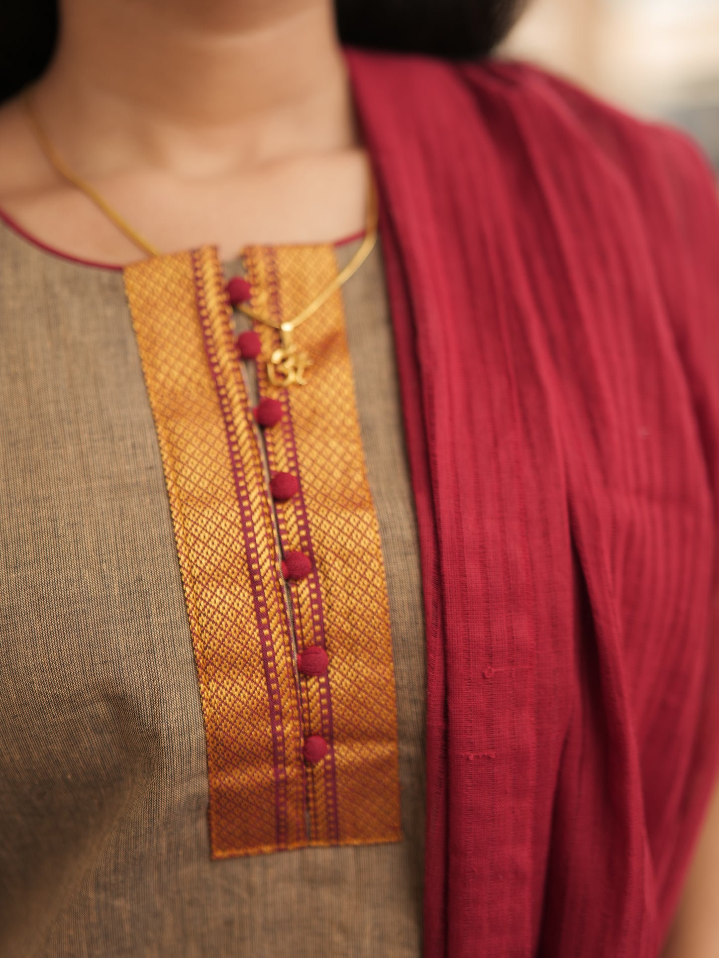 Arunika - Narayanpet Salwar Set (Taupe)