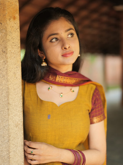 Mridula- Maroon border