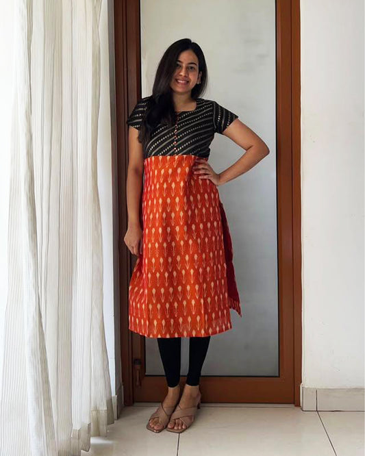 Aruna - Brocade Ikkat Kurti